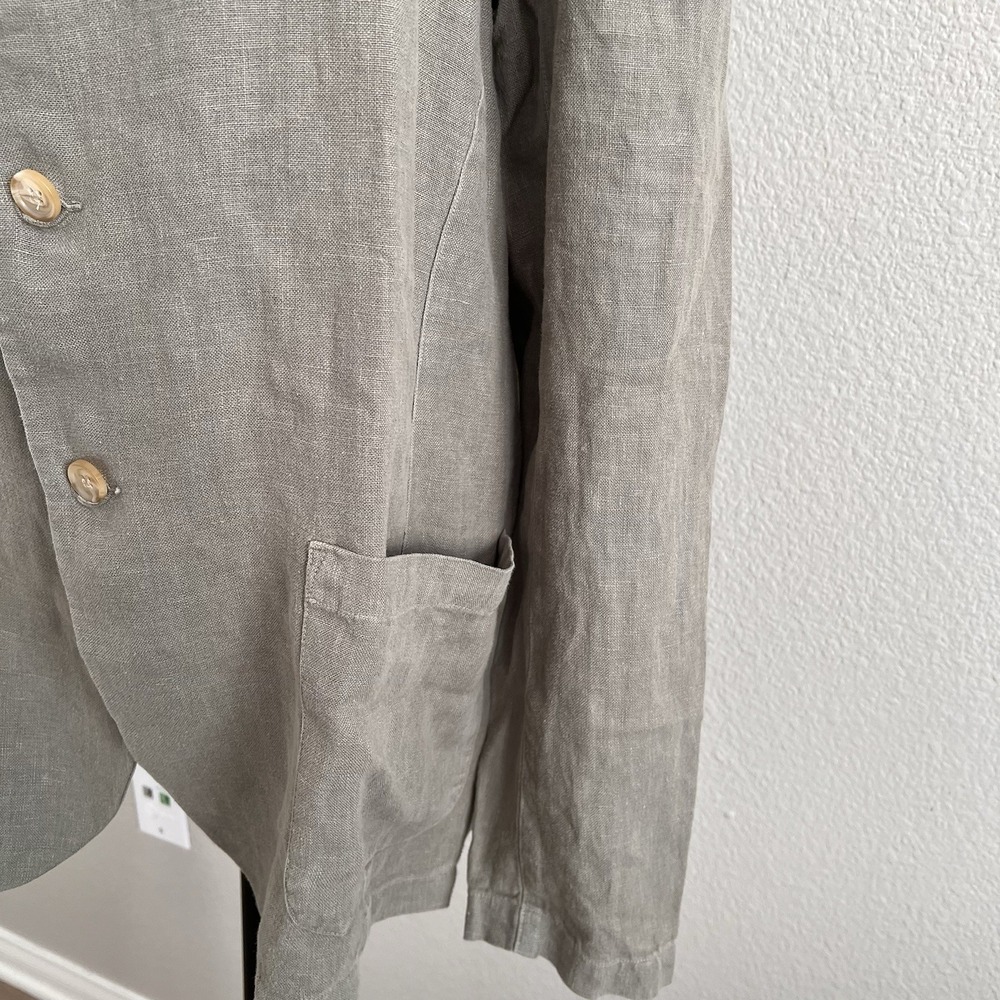 Velvet by Graham & Spencer Women's Large Blazer 100% Linen Light Green NWT - Picture 10 of 13
